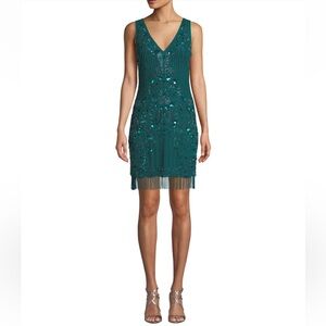 Aidan Mattox Beaded V-Neck Sleeveless Fringe Dress Sz: 8